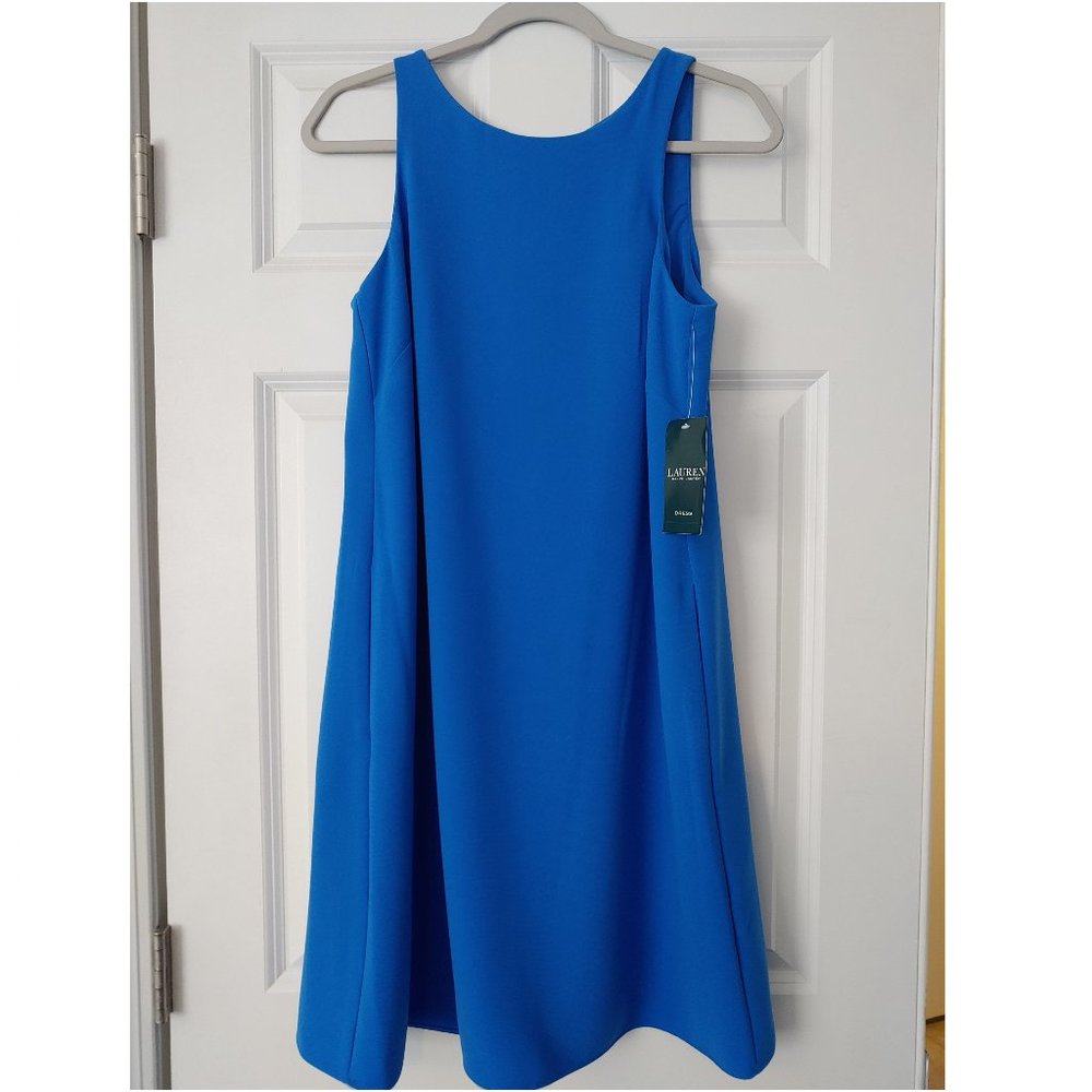 Cute Blue Lauren Ralph Lauren Size 6 Fully Lined Dress with POCKETS!! NWT